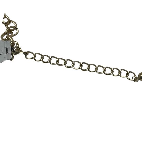 Chico’s Abilene Pearl-Trim Hammered Gold Statement Pendant Necklace | NWT - Picture 6 of 7